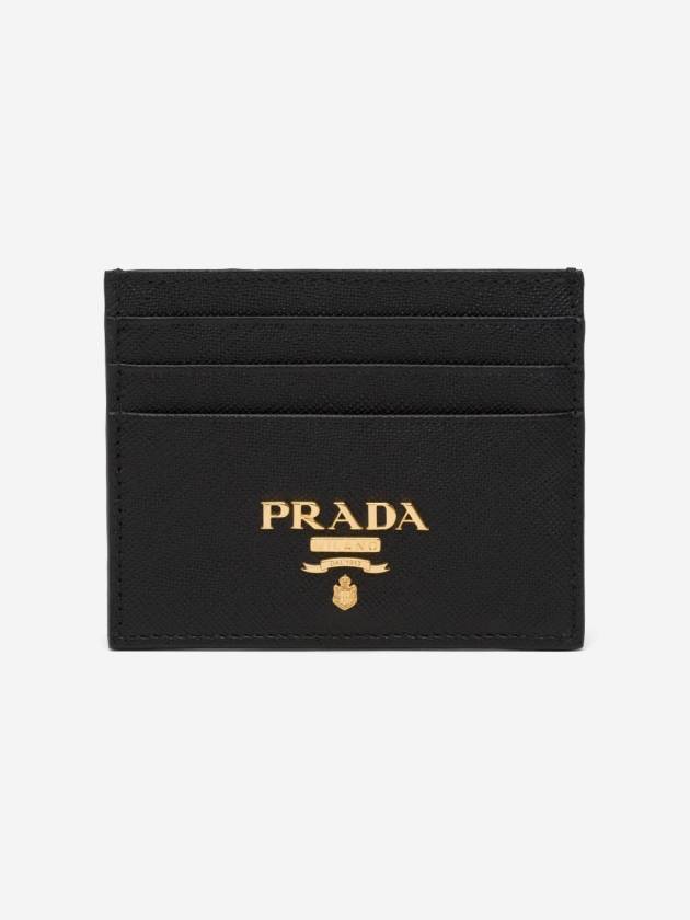 Metal Logo Saffiano Card Wallet Black - PRADA - BALAAN 2