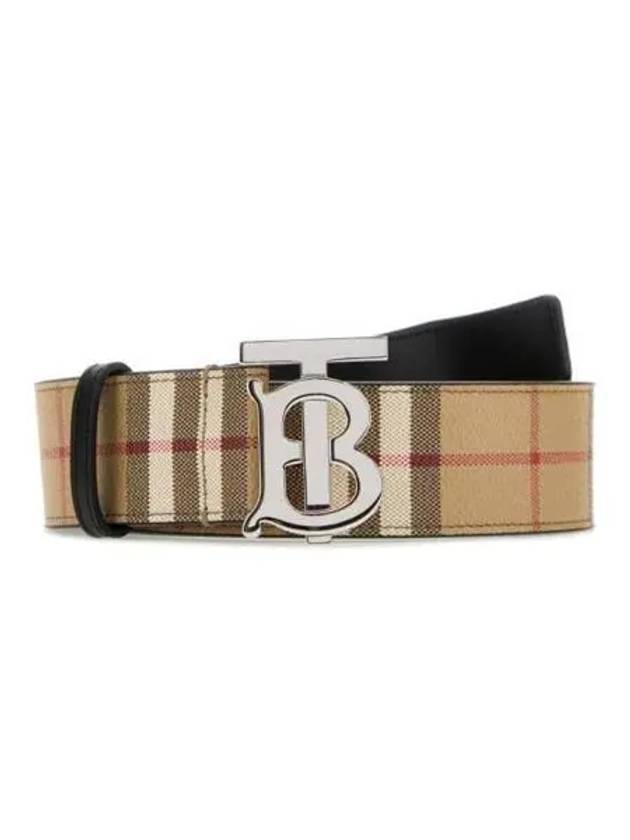 Check Reversible Wide TB Leather Belt Beige - BURBERRY - BALAAN 2