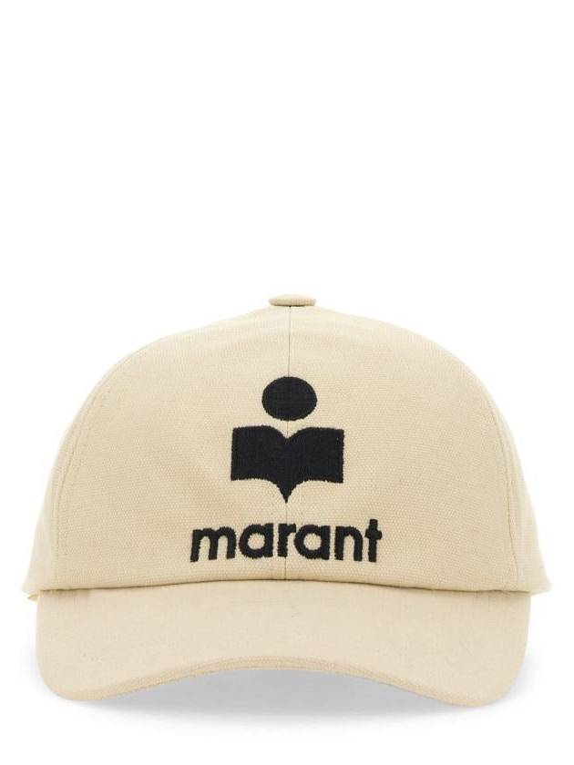 Tyron Logo Cotton Ball Cap Ecru - ISABEL MARANT - BALAAN 3