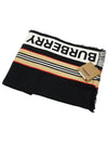 Icon Stripe Logo Scarf Black - BURBERRY - BALAAN 3