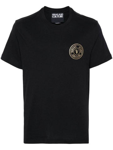 Versace Jeans Couture Cotton V-Emblem T-Shirt - VERSACE - BALAAN 1