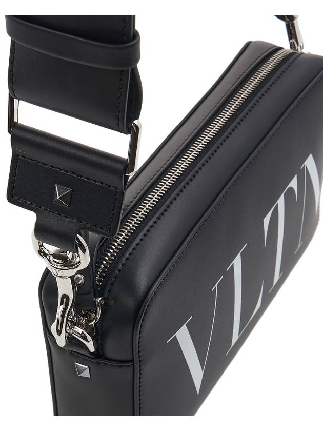 Garavani VLTN logo leather cross bag black - VALENTINO - BALAAN 8