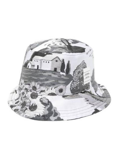 Graphic Print Bucket Hat Grey - THOM BROWNE - BALAAN 2