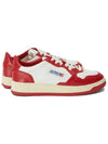 Men's Medalist Low Leather Sneakers White Red - AUTRY - BALAAN 5