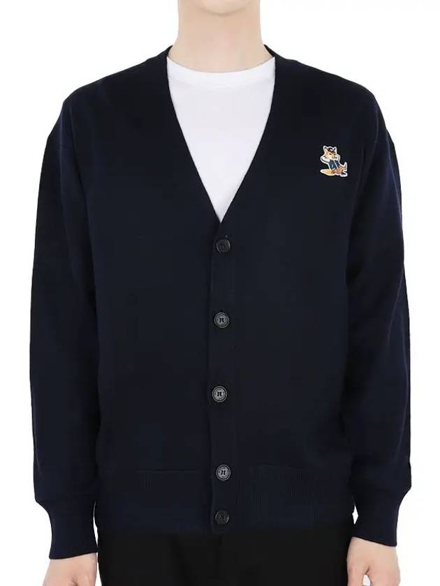 Dressed Fox Patch Relaxed Cardigan Navy - MAISON KITSUNE - BALAAN 2