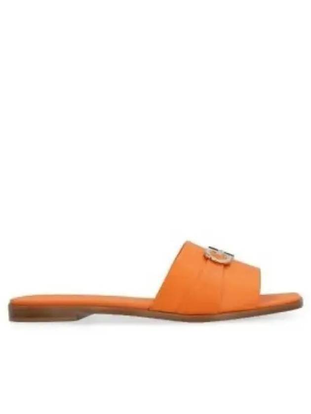 Gancini Leather Slippers Orange - SALVATORE FERRAGAMO - BALAAN 2