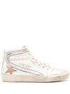 Slide High Top Sneakers Beige White - GOLDEN GOOSE - BALAAN 1