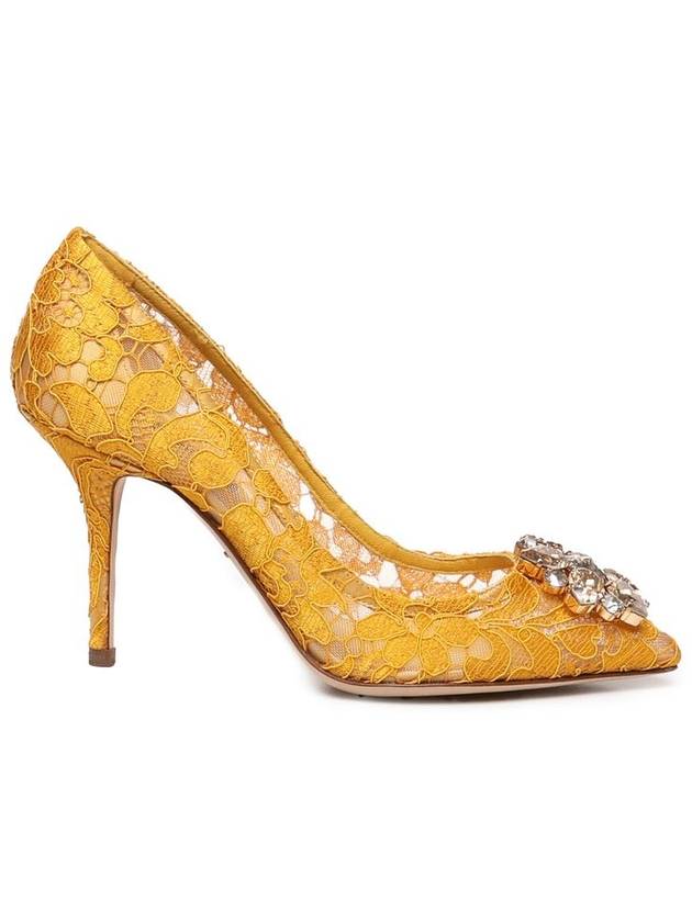 Crystal Lace Pumps Heel Yellow - DOLCE&GABBANA - BALAAN 9