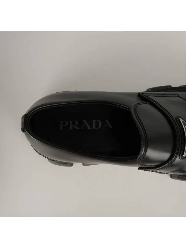 Monolith Brushed Leather Loafers Black - PRADA - BALAAN 6