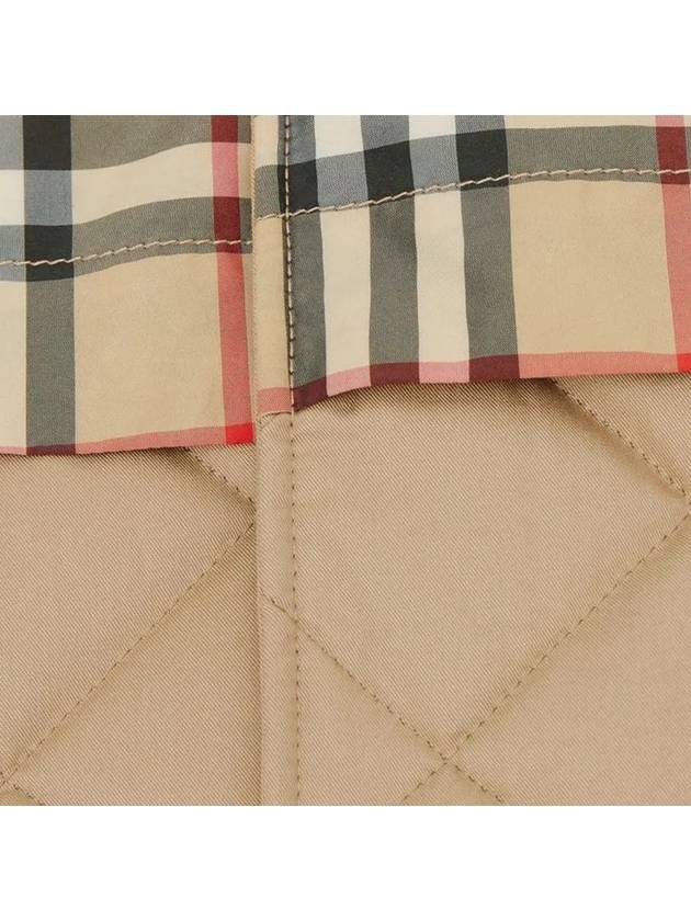 Kids Vintage Check Hooded Quilted Coat Beige - BURBERRY - BALAAN 5