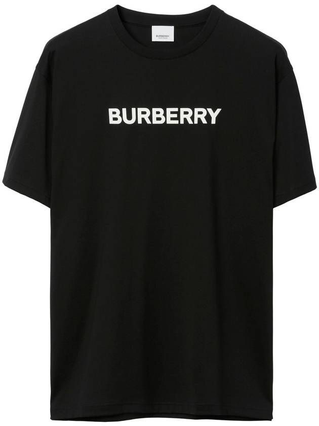 Logo Print Cotton Short Sleeve T-Shirt Black - BURBERRY - BALAAN 2