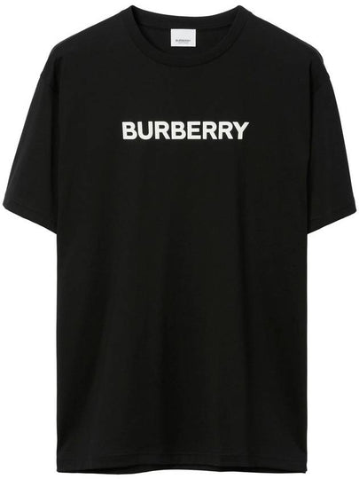 Logo Print Cotton Short Sleeve T-Shirt Black - BURBERRY - BALAAN 2