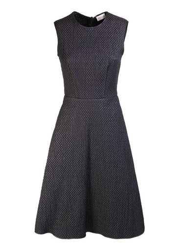 Sleeveless Padded Flare Midi Dress Black - MONCLER - BALAAN 1