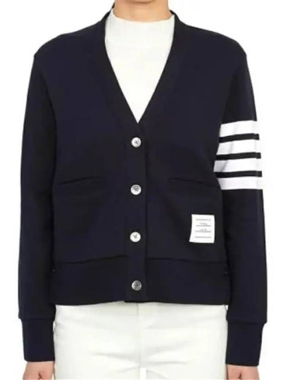 4-Bar Loopback Jersey Cardigan Navy - THOM BROWNE - BALAAN 2