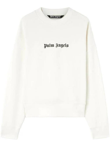 Logo Print Jersey Sweatshirt PMBA080S24FLE0030310 - PALM ANGELS - BALAAN 1