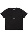 Rive Gauche Short Sleeve T-Shirt Black - SAINT LAURENT - BALAAN.