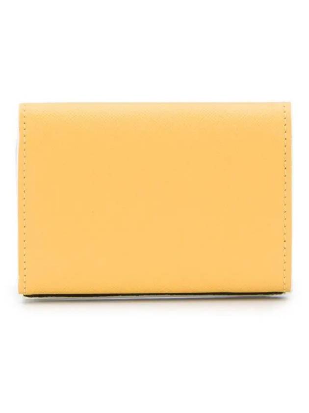 Saffiano Leather Trifold Half Wallet Yellow - MARNI - BALAAN 4