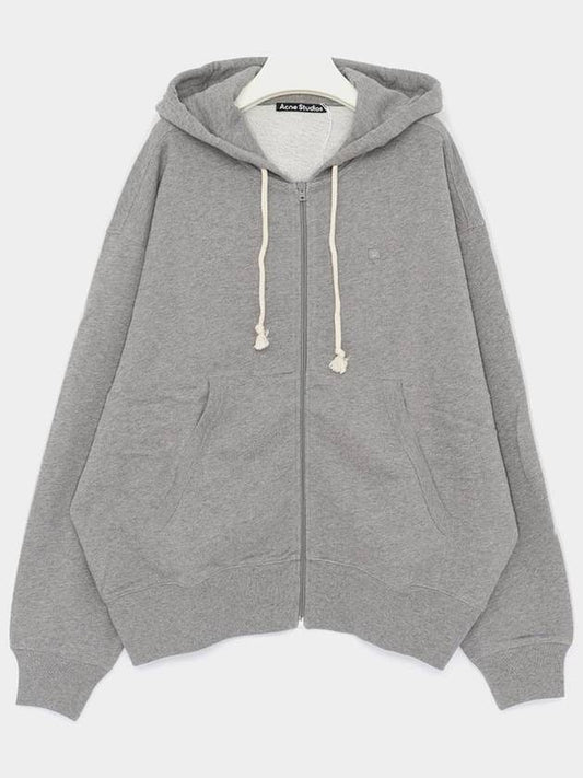 Face Logo Applique Zip-Up Hoodie Grey - ACNE STUDIOS - BALAAN 2