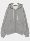 Face Logo Applique Zip-Up Hoodie Grey - ACNE STUDIOS - BALAAN 4