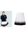 Golf Tennis Two-Tone Pleated Skirt White - AVAVE - BALAAN 3