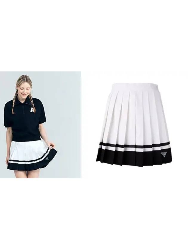 Golf Tennis Women s Two Tone Pleated Skirt White - AVAVE - BALAAN 3