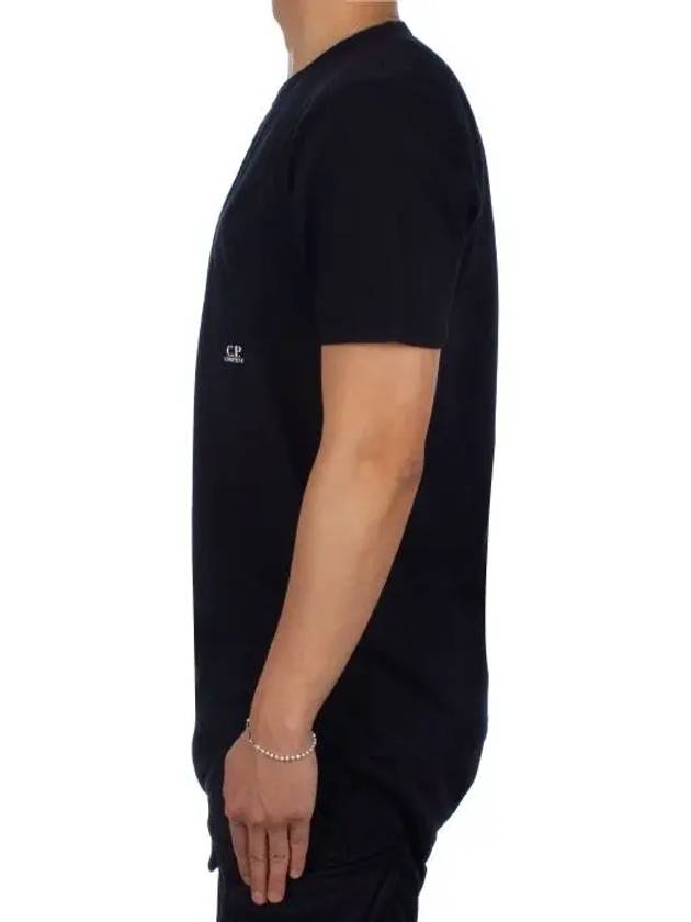 Small Logo Pocket Cotton Short Sleeve T-Shirt Black - CP COMPANY - BALAAN 4