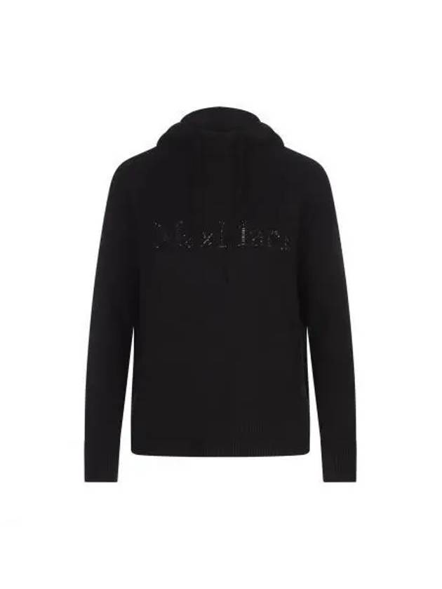 Logo Hooded Wool Knit Top Black - S MAX MARA - BALAAN 2