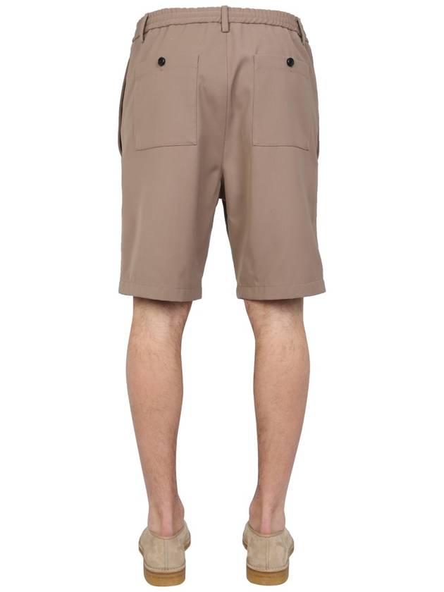 wool blend Bermuda shorts beige - AMI - BALAAN 5