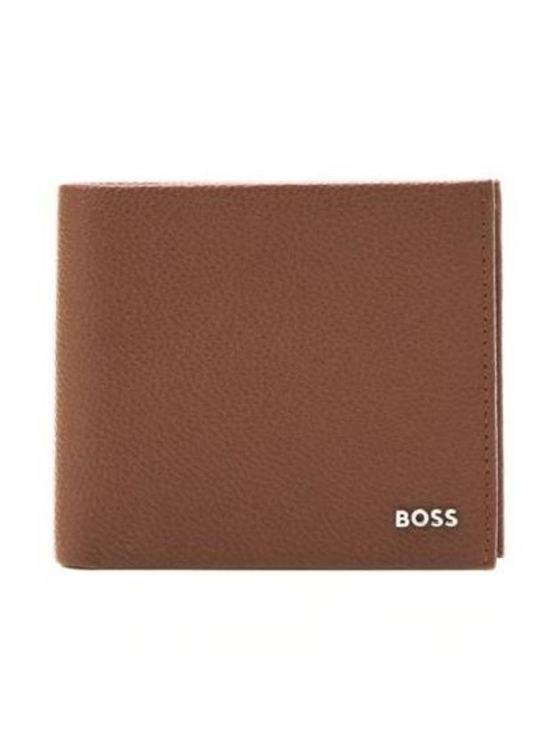 Logo Lettering Leather Half Wallet Brown - HUGO BOSS - BALAAN 2