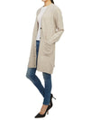 Button Wool Cashmere Long Cardigan Beige - MAX MARA - BALAAN 6