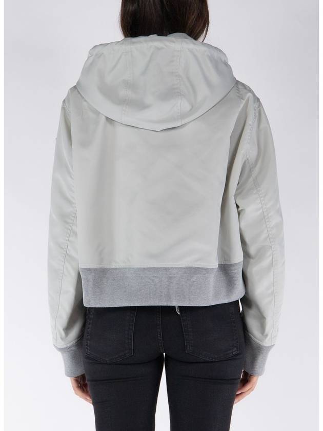 Briseo Satin Bomber Jacket Light Grey - MONCLER - BALAAN 3