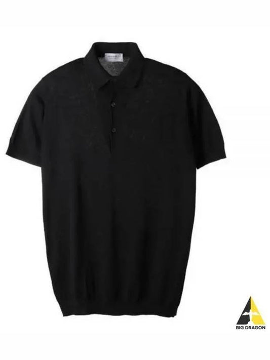 Adrian Black Polo Knit - JOHN SMEDLEY - BALAAN 1