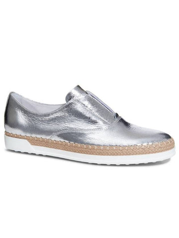 Metallic leather espadrille loafer slip ons - TOD'S - BALAAN 1