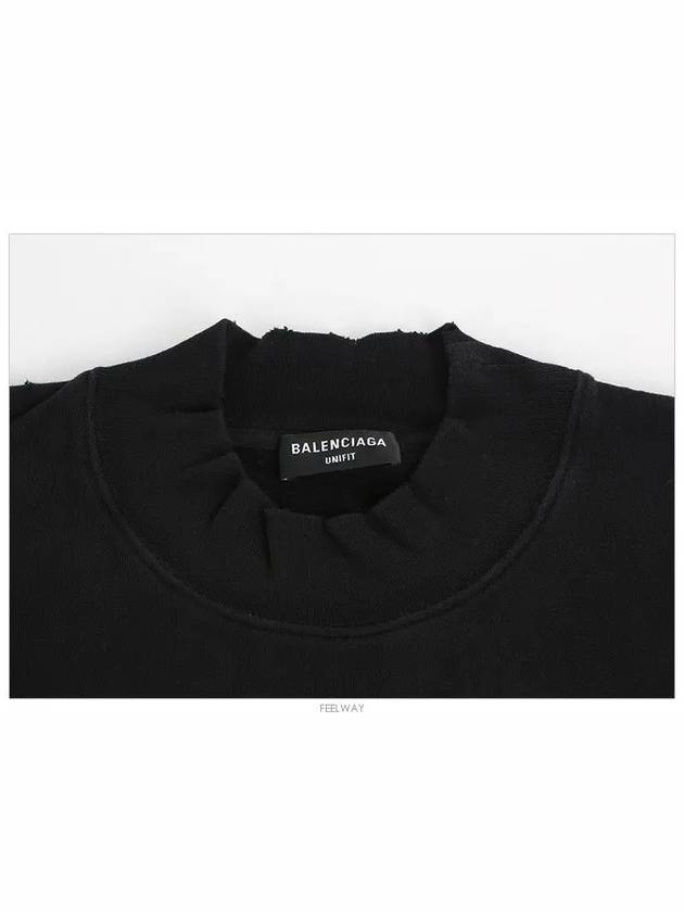 Women's Free Embroidery Distressed Sweatshirt Black - BALENCIAGA - BALAAN 3