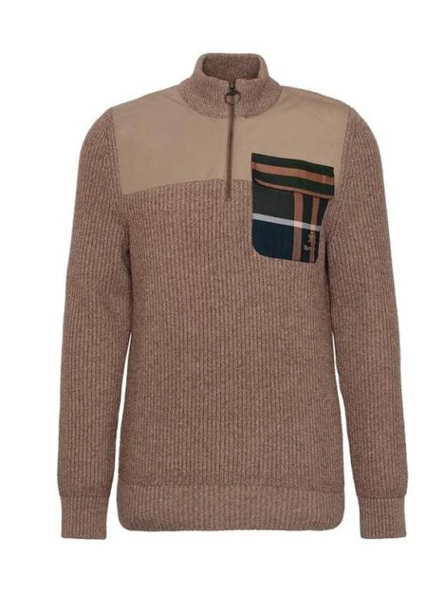 Miller Half-Zip Knit Top Tan - BARBOUR - BALAAN 1