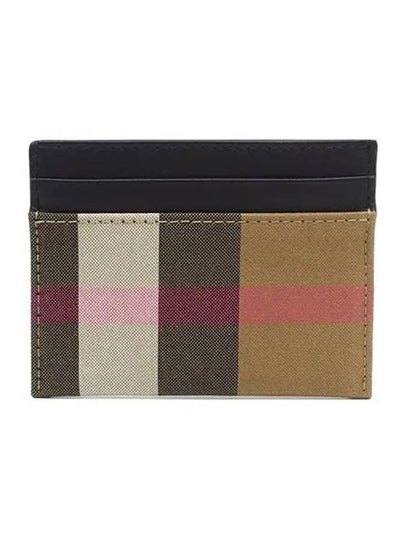 SANDON Check Canvas Leather Card Wallet TAUPE BROWN 80846451 - BURBERRY - BALAAN 2