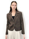 Two Button Crop Jacket Brown - DAMAGE MNEMONIC - BALAAN 1