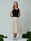 Pintuck flare volume skirt beige - PINBLACK - BALAAN 4