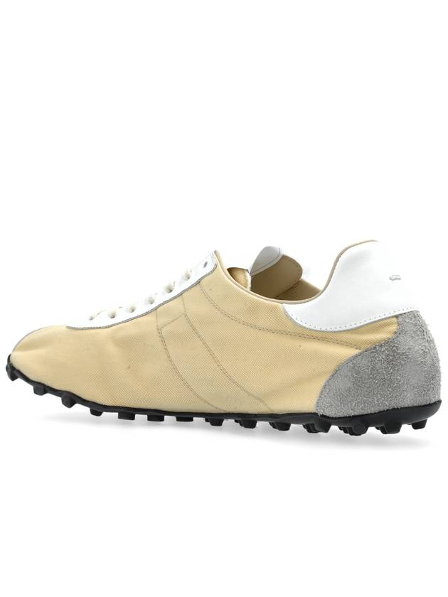 Maison Margiela Sneakers With Logo Patch, Men's, Cream - MAISON MARGIELA - BALAAN 5