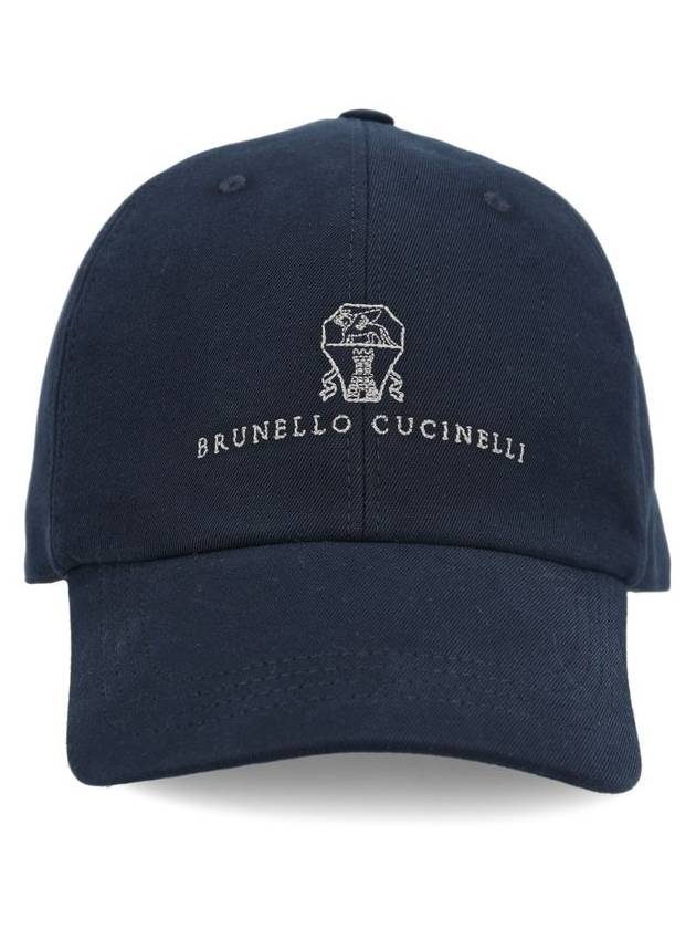 Hat M252D9850CKL84 AI24 NAVY MEDIUM GRAY - BRUNELLO CUCINELLI - BALAAN 3