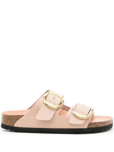 Arizona Big Buckle Leather Slider Slipper Beige - BIRKENSTOCK - BALAAN 1