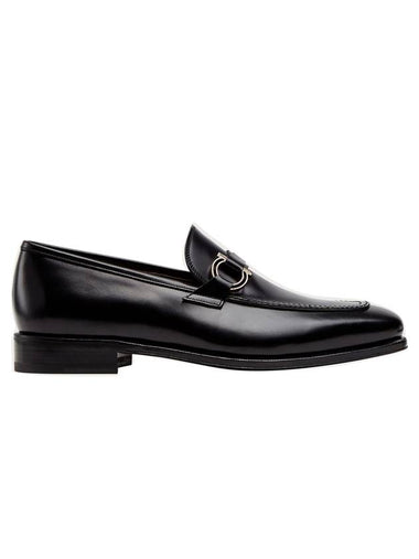 Salvatore Gancini logo loafers black - SALVATORE FERRAGAMO - BALAAN 1