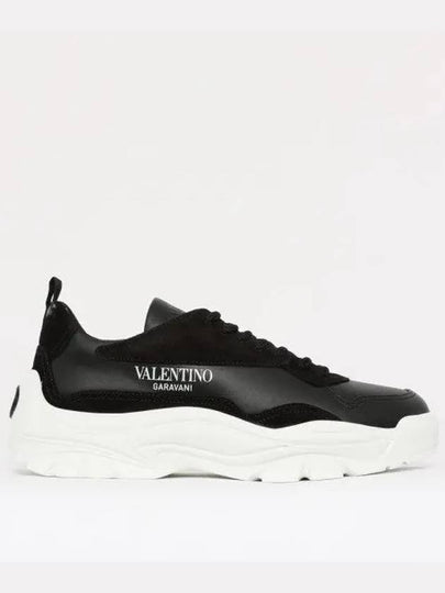 Gumboy Calfskin Low Top Sneakers Black - VALENTINO - BALAAN 2