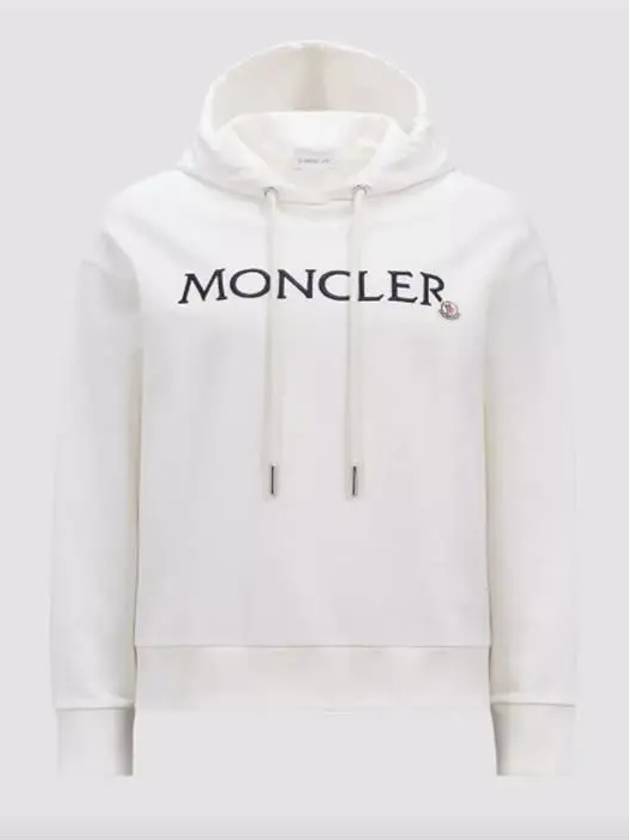 Embroidered Logo Hoodie White - MONCLER - BALAAN 3