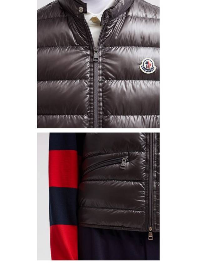 1A10700 53029 946 GUI logo patch padded vest dark gray men s jacket TEO - MONCLER - BALAAN 5