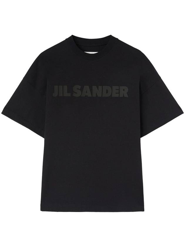 Logo Print Short Sleeve T-Shirt Black - JIL SANDER - BALAAN 2