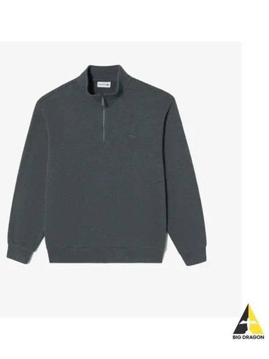 Men s Sweaterlike Half Zip Up Sweatshirt Black - LACOSTE - BALAAN 1