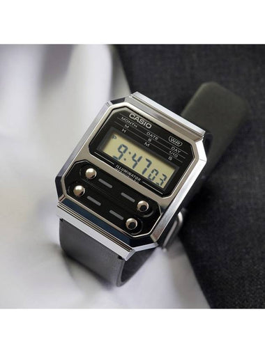 Square Square Vintage Electronic Leather Watch - CASIO - BALAAN 1