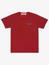 W double wappen t shirt burgundy AZ T225 051 4 - COMME DES GARCONS - BALAAN 1