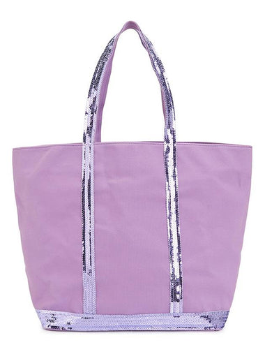 Cabas Moyen Sequin Tote Bag Purple - VANESSA BRUNO - BALAAN 1